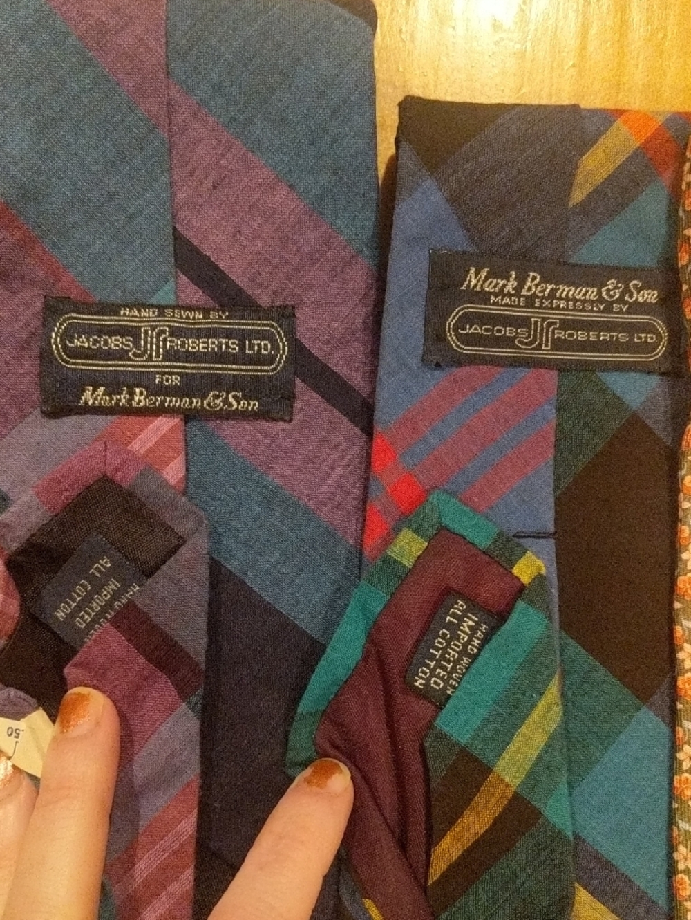 Assorted Men's Silk, Cotton and Woo Ties in Teal, Burgundy, Purple, Blue & Brown - Picture 8 of 13